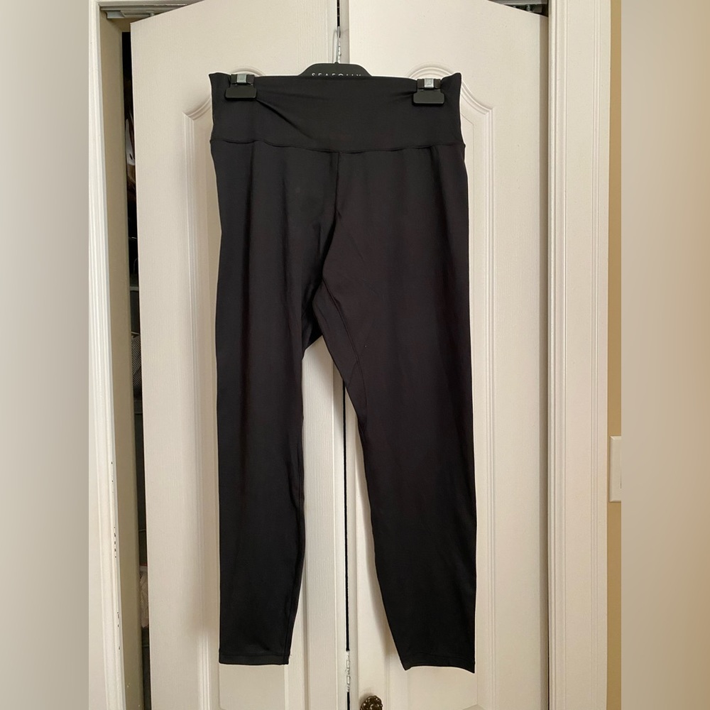 NWT Ribbon Luxe Recycled Brushed Jersey Leo Ankle Legging Black L